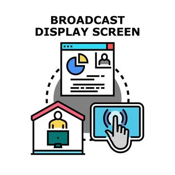 Broadcast display screen system sharing digital content Stockillustratie