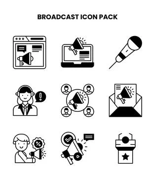 Broadcast DuoTone Icons Pack Ilustración de archivo