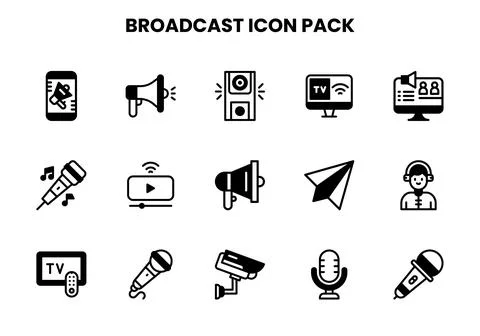 Broadcast DuoTone Icons Pack Ilustración de archivo