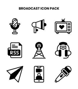 Broadcast DuoTone UI Icons Pack Ilustración de archivo