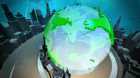 Broadcast earth globe animation Video stock 40339200