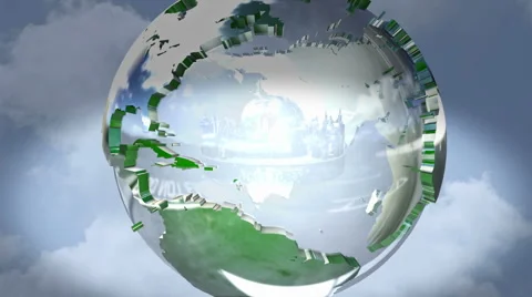 Broadcast earth globe animation Video stock 40390642