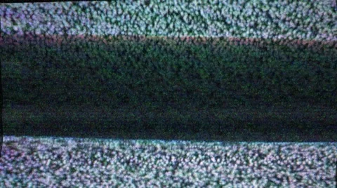 Broadcast end, television screen with static tv snow noise Stock Footage