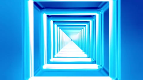 Broadcast Endless Hi-Tech Tunnel, Blue, Industrial, Loopable, HD Stock Footage 48946621