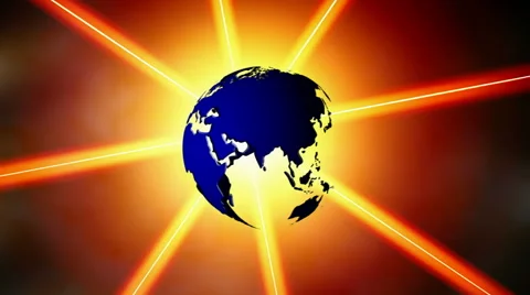 Broadcast Globe and Star Stock Footage 40473916
