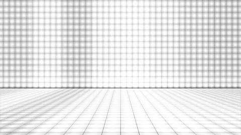 Broadcast Hi-Tech Alternate Blinking Illuminated Cubes Stage Floor, Grayscale,4K Stock Footage 331639247