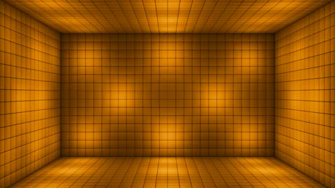 Broadcast Hi-Tech Blinking Illuminated Cubes Room Stage,Golden,Events,3D,Loop,4K Stock Footage 225713253