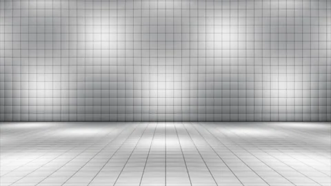 Broadcast Hi-Tech Blinking Illuminated Cubes Stage Floor, Grayscale, Events, 4K Stock Footage 316316559