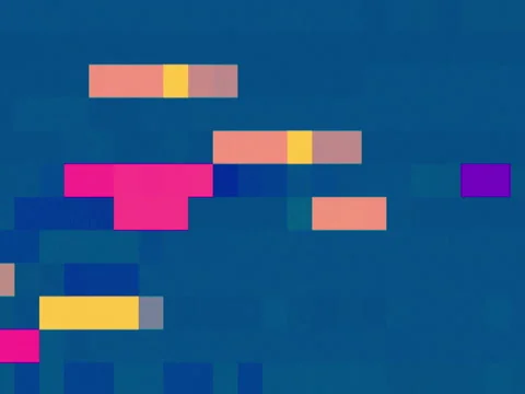 Broadcast Hi-Tech Blocks Running Colored Geometrical Dots Abstract Background Stock Footage 71633186