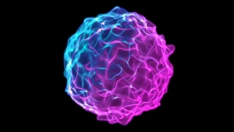 Broadcast Hi-Tech Electrical Field, Magenta Blue Cyan, Abstract, Loopable, 4K Stock Footage 74059876