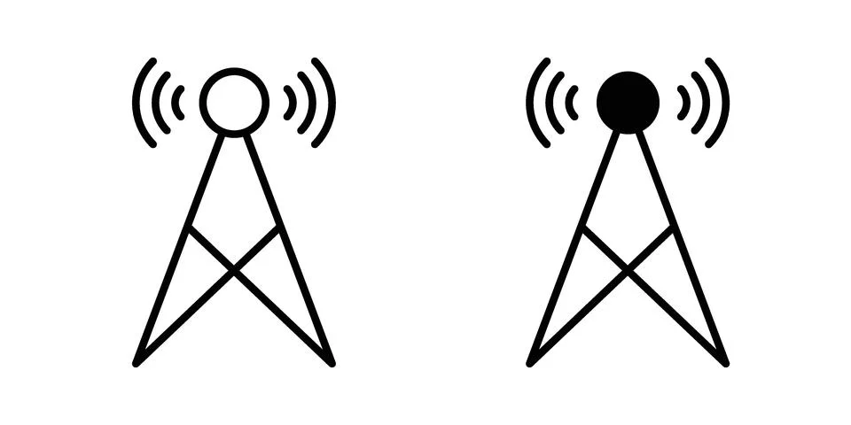 Broadcast icon vector design illustrations Stock-Illustration