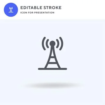 Broadcast icon vector, filled flat sign, solid pictogram isolated on white, l Stock Illustration