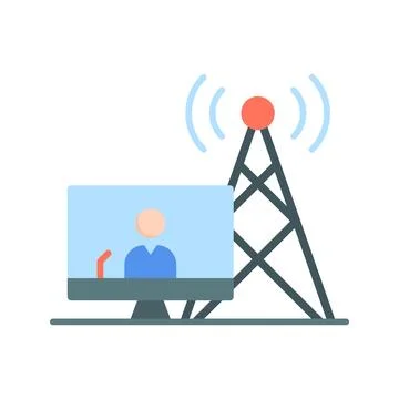 Broadcast icon vector image. Stock Illustration