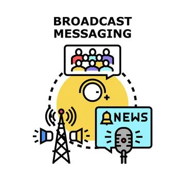 Broadcast messaging information transmitting news to a wide audience Stock-Illustration