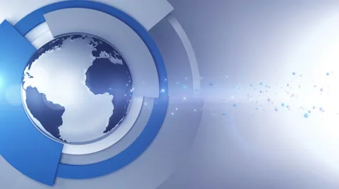 Broadcast news earth globe animated rotation Stock Footage