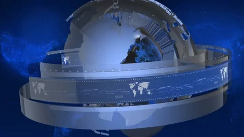 Broadcast News Ident Blue Stock Footage 145505557