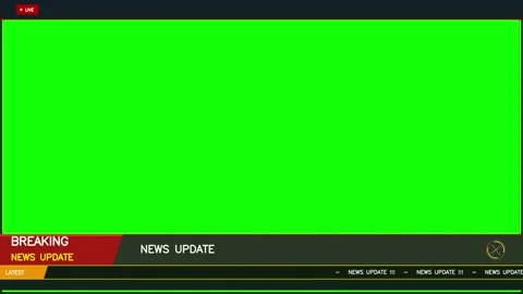 Broadcast News Lower Third Graphic Overlay with Chroma Key Background Видео 338232777