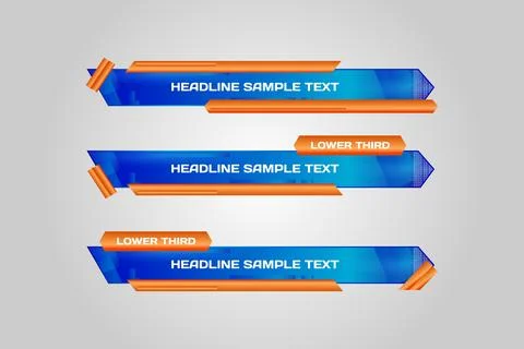 Broadcast news lower thirds template background Stock Illustration