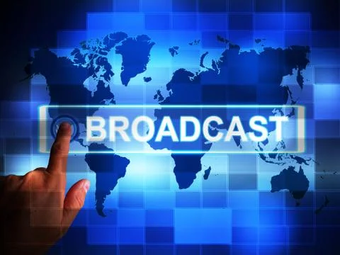 Broadcast or broadcasting concept icon shows the spreading of ne Ilustración de archivo