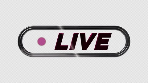 Broadcast Overlay | LIVE Text Pink‑White Glossy Animation Stock Footage 342780519