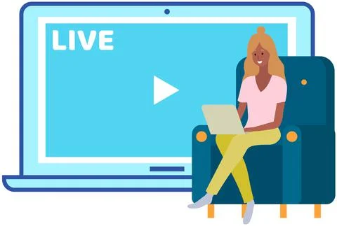 Broadcast program for electronic devices. Application for watching and recording Ilustración de archivo