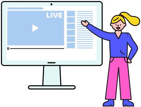 Broadcast program for electronic devices. Application for watching and recording Ilustración de archivo