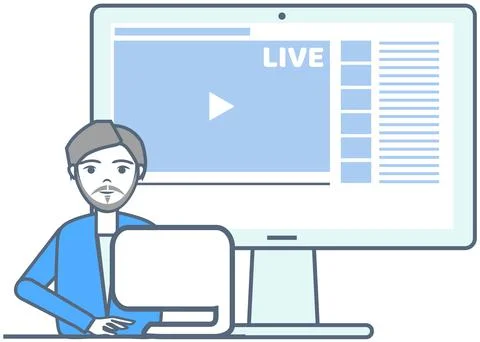 Broadcast program for electronic devices. Application for watching and recording Ilustración de archivo