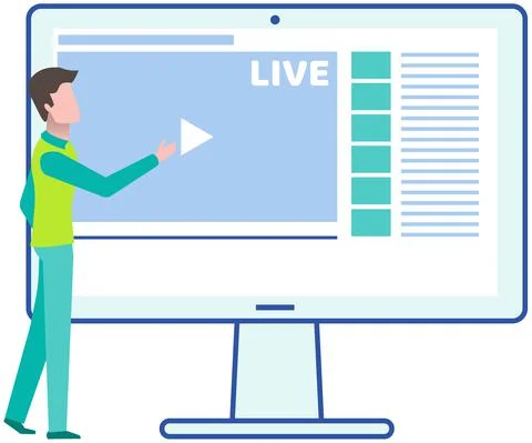 Broadcast program for electronic devices. Application for watching and recording Ilustración de archivo