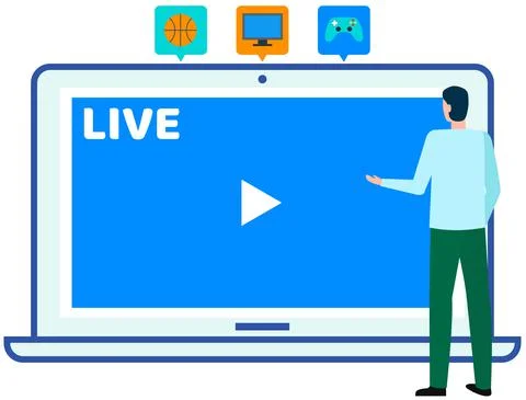 Broadcast program for electronic devices. Application for watching and recording Ilustración de archivo