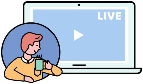 Broadcast program for electronic devices. Application for watching and recording Ilustración de archivo