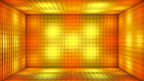Broadcast Pulsating Hi-Tech Alternate Blinking Illuminated Cubes Room Stage, 4K Stock Footage 333034094