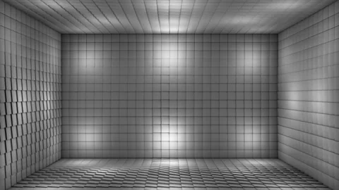 Broadcast Pulsating Hi-Tech Illuminated Cubes Room Stage, Gray,Events,3D,Loop,4K Stock Footage 222813444