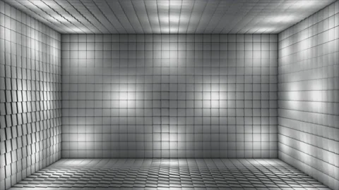 Broadcast Pulsating Hi-Tech Illuminated Cubes Room Stage, Gray,Events,3D,Loop,4K Stock Footage 229557561