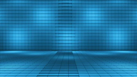 Broadcast Pulsating Switching Hi-Tech Blinking Illuminated Cubes Stage Floor, 4K Stock Footage 321294713