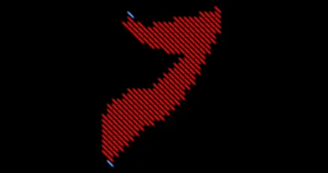 Broadcast Ready Animation of Somalia Map with Diagonal Stripes Stock Footage 327941568