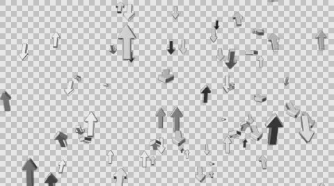 Broadcast Rising Hi-Tech Arrows, Grayscale, Corporate, Alpha Channel, Loop, HD Stock Footage 57857153