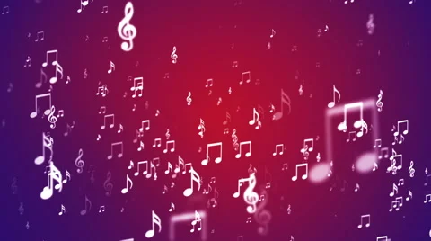 Broadcast Rising Music Notes, Red Purple, Events, Loopable, HD Stock Footage 56160248