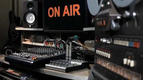BROADCAST ROOM "ON AIR" Stock Footage 33087083