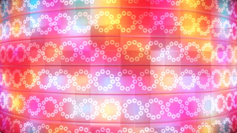 Broadcast Rotating Hi-Tech Rings Patterns Stage, Multi Color, Events, 3D,Loop,4K Stock Footage 137982212