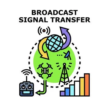 Broadcast signal transfer network vector illustration concept Stock Illustration