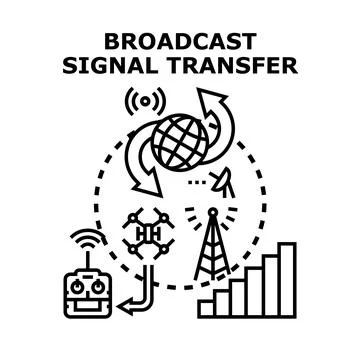 Broadcast signal transfer network vector illustration concept Stock Illustration