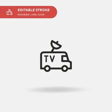 Broadcast Simple vector icon. Illustration symbol design template for web mob Stock Illustration