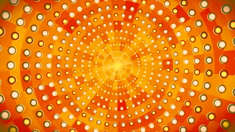 Broadcast Spinning Revealing Hi-Tech Glowing Blinking Lights Tunnel,Golden,3D,4K Stock Footage 217428326