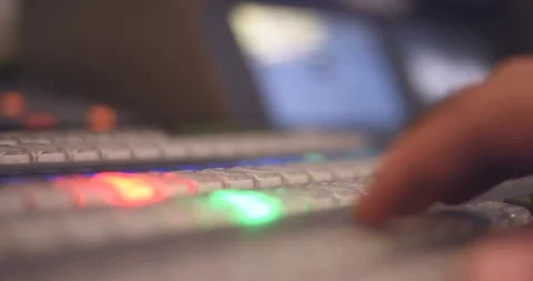 Broadcast studio video and audio switcher mixer Stock Footage 125522909