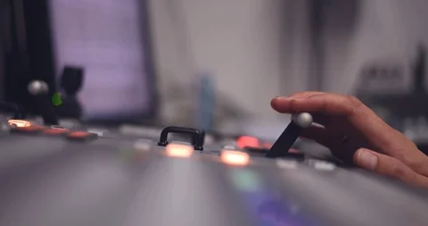 Broadcast studio video and audio switcher mixer Stock Footage 125523246