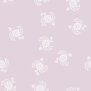 Broadcast technology line seamless pattern Stock Illustration