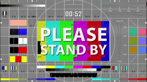Broadcast Test Card With 59-Second Countdown For Technical Breaks. Stock Footage 322178522