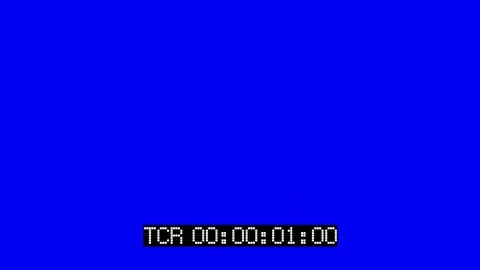 Broadcast timecode display with blue background 30 fps Stock Footage 84037410