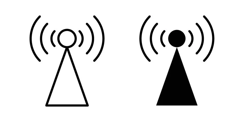 Broadcast tower icon vector, symbol, logo illustrations Stock Illustration