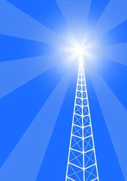 Broadcast tower Stock Illustration